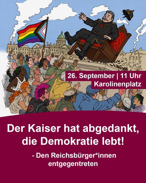 Protest gegen die Versammlung der Reichsbürger*innen