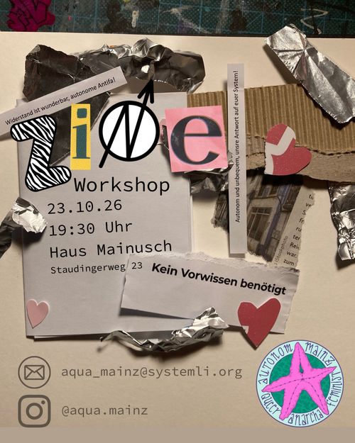 Zine Workshop von AQUA Mainz im Mainusch