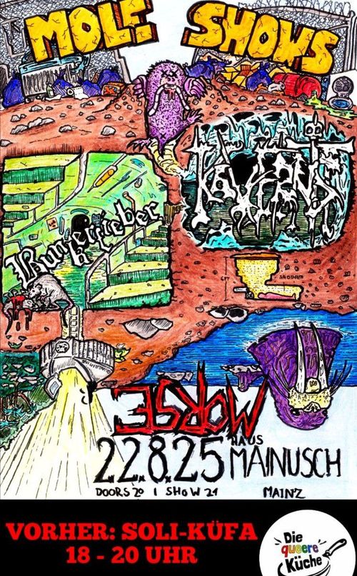 Konzert Kavernist (Death Metal), Bunkerfieber (Crust D-Beat) Morse (Hardcore-Punk)