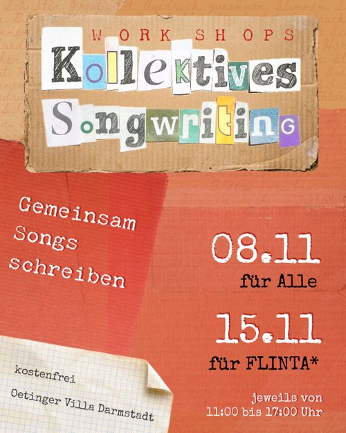 WORKSHOPREIHE KOLLEKTIVES SONGWRITING FÜR FLINTA*