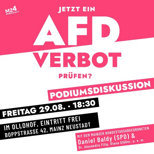 Jetzt AfD-Verbot prüfen? - Podiumsdiskussion mit Daniel Baldy zum AfD-Verboth
